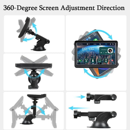 Wireless CarPlay Screen for Andriod Portable Car Play Adapter 7-inch for In-Car Entertainment Bluetooth HD Display for Vehicles
