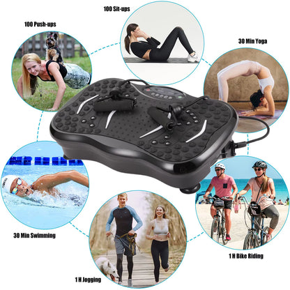 3D Whole Body Vibration Plate Exercise Machine Workout Fitness Platform with Silent Motor Speed Control for Home Fitness