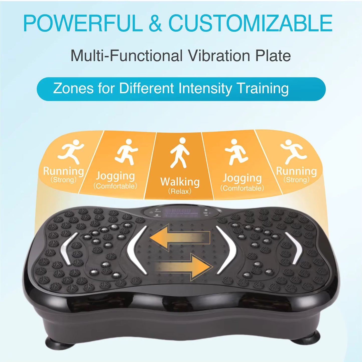 3D Whole Body Vibration Plate Exercise Machine Workout Fitness Platform with Silent Motor Speed Control for Home Fitness