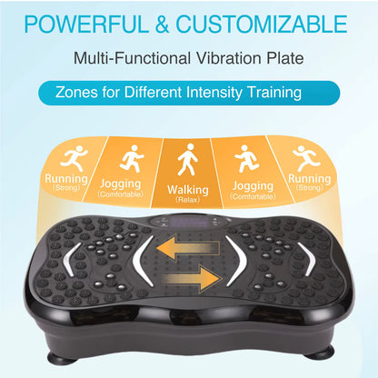3D Whole Body Vibration Plate Exercise Machine Workout Fitness Platform with Silent Motor Speed Control for Home Fitness